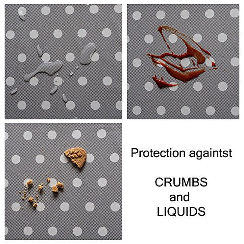 Baby Splat Mat High Chair Floor Mat Plastic Grey with White Dots Waterproof Large Stylish (Size 51"x 44")