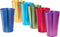 Colorful Retro Style Aluminum Rainbow Tumblers - Set of 6 - Great for Parties or Everyday Use - Vibrant Jewel Tones - Holds 16 oz. - 3.25" Dia x 5.25"H