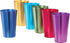 Colorful Retro Style Aluminum Rainbow Tumblers - Set of 6 - Great for Parties or Everyday Use - Vibrant Jewel Tones - Holds 16 oz. - 3.25" Dia x 5.25"H