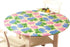 Collections Etc. Patterned Fitted Table Cover with Soft Flannel Backing and Durable Wipe-Clean Vinyl Construction, Hydrangea, Oval