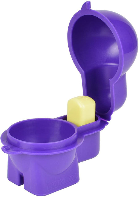 Hutzler Egg To-Go Container with Salt Shaker, Purple