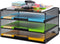 COSYAWN Paper Letter Tray Organizer, 3 Tier Mesh File Tray Desktop Paper Sorter, Black