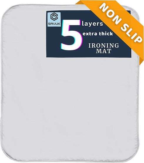 Ironing Mat for Table Top, Ironing Blanket, Portable Ironing Pad for Washer, Dryer, Pad for Travel, Non Slip Dots Backing, Iron Board Alternative Cover with Padding for Laundry (21x28 inch)