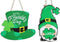 Gigoitly St Patrick Day Sign Saint Patrick Day Hat Wreath Gnomes Door Wreaths Wooden for St Patrick Decorations
