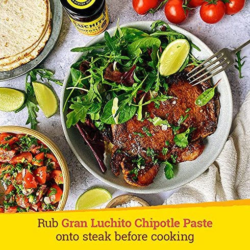 Gran Luchito Mexican Chipotle Chili Paste 3.5oz | Handmade in Mexico | Super Smoky Chipotle Sauce with A Medium to High Heat | All Natural & Gluten/GMO Free - Perfect For Mexican Cooking