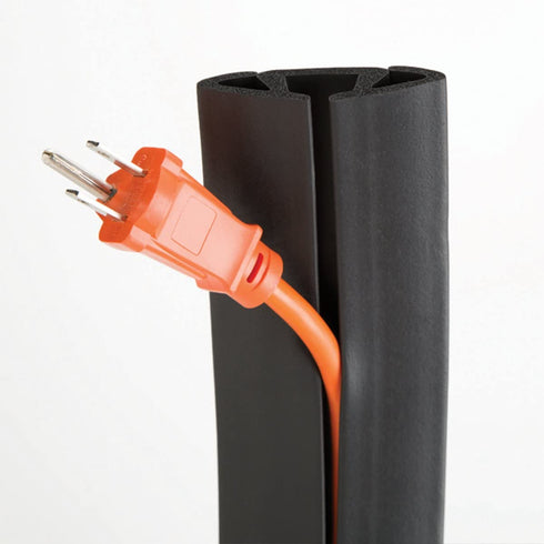 UT Wire 3-Channel Cord Protector & Concealer for Floor - 5 FT - Black