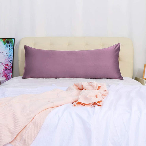 uxcell Body Pillow Cover 20x54 Inch Mauve Silky Satin Body Pillowcases for Hair and Skin Luxury Cooling Anti Wrinkle Wash-