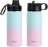 DRINCO Stainless Steel Water Bottle Spout Lid Vacuum Insulated Double Wall Water Bottle Wide Mouth (40oz 32oz 22oz 18oz 14oz) Leak Proof Keeps Cold or Hot (18 oz, 18oz Macaron)