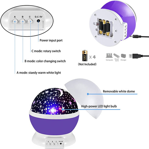 Gifts for 3-12 Year Old Girls, Star Projector Light Night Starry Nightlight Lamps for Kid Bedroom Toys for 3-12 Year Old Girls Boys Gifts Age 3-10 Year Old Easter Gift for Kids Purple