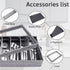 Flatware Storage Case - 5 Compartment Tableware Cutlery Container Chest with Removable PVC Lid and Easy to Carry Handles,Large Capacity Utensils,Silverware,Flatware Box(Light Grey)