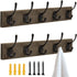 2 Packs Coat Hooks Wall Mounted, BEIUTAO Wooden Board Coat Rack with 5 Vintage Black Wall Hooks, Hat Hooks Heavy Duty, Can Hang Coats, Hats, Towels, Wallets, Keys, Scarves,ect.