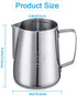 Milk Frothing Pitcher 32oz,Espresso Steaming Pitcher 32oz,Espresso Machine Accessories,Milk Frother Cup 32oz,Milk Coffee Cappuccino Latte Art,Stainless Steel Jug