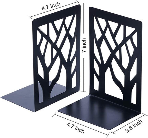 Book Ends Universal Premium Bookends for Shelves, Non-SkidBookend, Heavy Duty Metal Book End, Bookend Supports, Book Stoppers (3Pairs/6Pieces) Black
