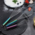 Berglander Rainbow Handle Whisk Pack of 3 Stainless Steel 8",10",12", Titianium Plating Colorful Handle Whisks for Cooking, Beater,Wire Whisk Set Kitchen Wisk (Rainbow Handle)