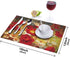 Washable Placemats for Dining Table Set of 4,Retro Poppy Flower Floral Painting Style Red Yellow Pattern Non-Slip Heat Resistant Kitchen Table Mats Farmhouse Placemats