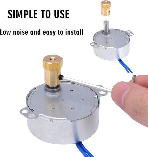 REENFAYA 4PCS Synchronous Synchron Motor Turntable Motor 110V Motor, 50/60Hz AC 100~127V 4W CCW/CW with 7MM Flexible Coupling Connector for Cup Turner,Cuptisserie,Tumbler Cup Rotator (2.5-3RPM)
