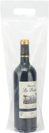 Wine Bottle Doggy Bag 100 Pack: Carryout Adhesive Seal Tamper Proof Travel Bags for Restaurants, Bars, and Dinner Parties (Clear)