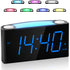 Digital Alarm Clock for Bedroom - 7 Color Night Light,2 USB Chargers,7.5" Large Number Screen & Slider Dimmer,12/24 H,Battery Backup,Easy Loud Electric Alarm Clock for Heavy Sleeper,Boy&Girl Kids Teen