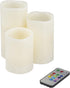 Lavish Home 72-0030C 3 Piece LED Color Changing Flameless Candle Set w/Remote, 3"x3"x6", Multicolor