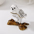Hand Painted Enamel Bird Trinket Box, Hinged Jewelry Organizer with Crystals, Ring Earrings Storage, Unique Home Decor Figurine Keepsake Collectible, Personalized Elegant Handmade Ornament (Snowy Owl)