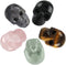 mookaitedecor 1 Inch Assorted Crystal Skull Sculpture Set of 5, Hand Carved Gemstone Statue Figurine Collectible Healing Reiki