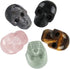 mookaitedecor 1 Inch Assorted Crystal Skull Sculpture Set of 5, Hand Carved Gemstone Statue Figurine Collectible Healing Reiki