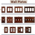Pack of 4 Wall Plate Outlet Switch Covers by SleekLighting | Decorative Dark Brown Mahogany Look | Variety of Styles: Decorator / Duplex / Toggle / & Combo | Size: 1 Gang Duplex