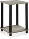 FURINNO Turn-N-Tube Haydn End Table, 1-Pack, French Oak Grey/Black