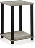 FURINNO Turn-N-Tube Haydn End Table, 1-Pack, French Oak Grey/Black