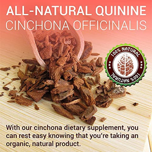 SIRUNES Quinine Capsules - Cinchona Officinalis Bark Herbal Supplement for Leg Cramping Relief, Cramp Defense and Overall Digestive Health - All-Natural Quinine Pills, 1000mg, 120 Tablets