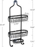 Sanduby Hanging Shower Caddy Basket, Aluminum Rustproof Shower Racks over Shower Head, Detachable Lightweight Shower Organizer Hanging Shower Storage Rack with Soap Dish, Black, 11.8" x 4.7" x 25.2"