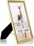 LaVie Home 8x10 Picture Frames(3 Pack, Gold)Wall or Tabletop Display, Graceful Beveled Detail Design Photo frames with High Definition Glass, Perfect for Home Decor, Set of 3 Basic Collection