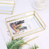 BEYST Glass Mirror Storage Tray, Rectangle Dressing Table Makeup Tray with Gold Wire, Jewelry Perfume Organizer for Vanity, Dresser, Bathroom, Bedroom