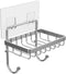 ODesign Soap Dish Sponge Holder with Hook for Bathroom Shower Kitchen Wall Mounted Rustproof Stainless Steel - Adhesive No Drilling