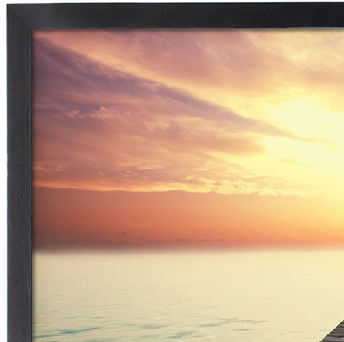 Snap 10FW1569E Solid Wood Wall Poster Picture Frame, 12" x 18", Black