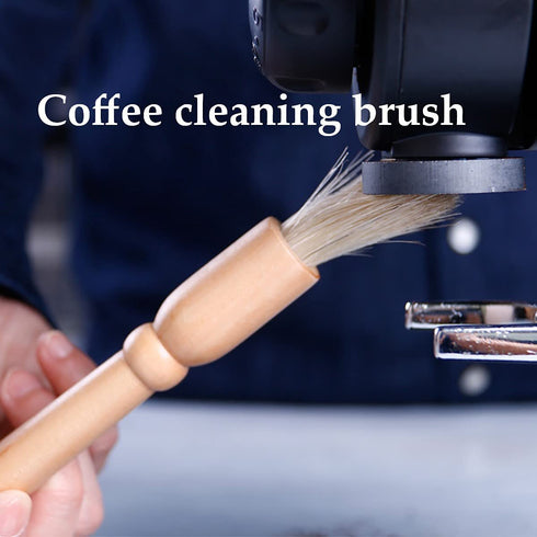 A + kitchen Wooden Manual Coffee Grinder Vintage Style Hand Coffee Mill Burr Coffee Grinder with Ceramic Hand Crank+Wooden Manual Coffee Grinder Cleaning Brush, Brown, 20 x 9.5 x 16.5 cm (A3329)