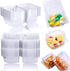 Twdrer 100 Pack Disposable Clear Plastic Clamshell Hinged Food Portable Square Containers for Salads,Fruit,Hamburgers,Sandwiches,Cupcake(5.3" x 4.2" x 3.4")