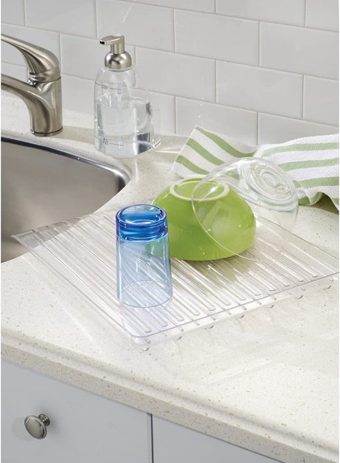 iDesign Forma BPA-Free Plastic Dish Drainer - 12" x 14.25" x 1.5", Clear