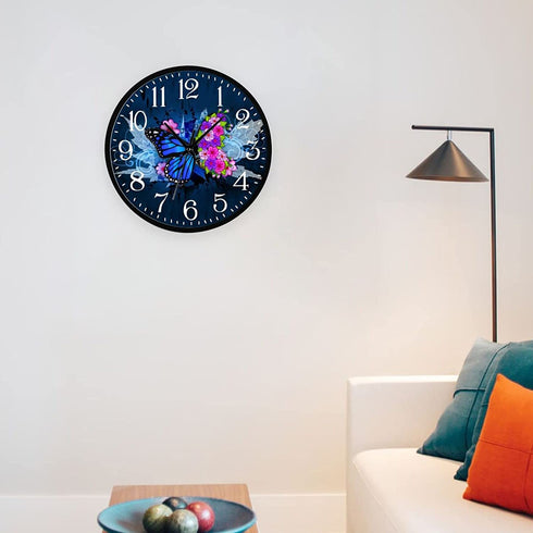 Clock time Silent Non Ticking Round Wall Clock 10 inch Easy to Read for Home Kitchen Living Room Office Bathroom Bedroom