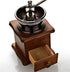 A + kitchen Wooden Manual Coffee Grinder Vintage Style Hand Coffee Mill Burr Coffee Grinder with Ceramic Hand Crank+Wooden Manual Coffee Grinder Cleaning Brush, Brown, 20 x 9.5 x 16.5 cm (A3329)