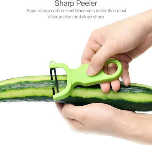 KITCHPOWERR Original Vegetable Fruit Peeler Carbon Steel Blade 3 Pack Red/Green/Yellow€¦