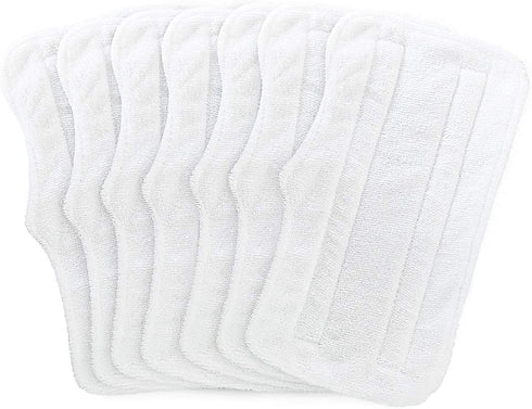 Fushing 7Pcs Steam Mop Pads, Washable Microfiber Cleaning Steamer Replacement Pads for Shark Steam & Spray Mop S3101 S3251 SK460 SK410 S3101n2 S3250 SK435CO SK140 SK141,White