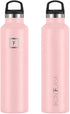 IRON °FLASK Sports Water Bottle - 24 Oz, 3 Lids (Straw Lid), Leak Proof, Vacuum Insulated Stainless Steel, Hot Cold, Double Walled, Thermo Mug, Standard Metal Canteen