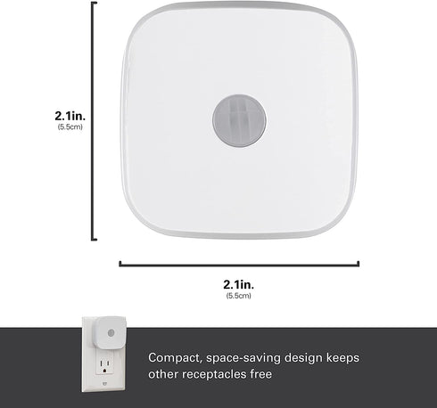 Lights By Night LED Motion Sensor Night Light, Plug-in, 25 ft. Motion Detection Range, Compact, UL-Certified, Energy Efficient, Ideal for Kids, Bedroom, Bathroom, Kitchen, Hallway, 58803, 2 Pack