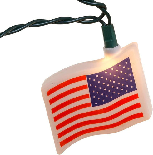 Kurt Adler UL 10-Light USA Flag Light Set