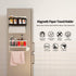 Magnetic Paper Towel Holder for Refrigerator,2-in-1 Foldable Magnetic Shelf Wall Mount Towel Rack with Hooks,Magnetic Spice Rack,Refrigerator Organizer for Kitchen (Black)