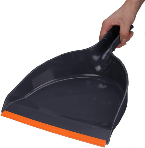 TreeLen Angle Broom and Dustpan Set, Dust Pan Snaps On Broom Handles Orange