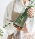 FUNSOBA Green Glass Flower Vase with Gold Mouth for Centerpieces Home Wedding Decoration (1, Large)