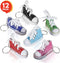ArtCreativity Mini Canvas Sneaker Keychains for Kids and Adults - Set of 12 - 3 Inch Tennis Shoe Key Chains - Cool Birthday Party Favors, Goody Bag Fillers, Prize for Boys and Girls, Fundraising Item