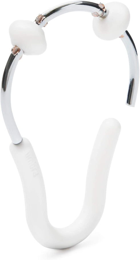 Umbra Flex Single Shower Rings, Set of 12, White/Chrome